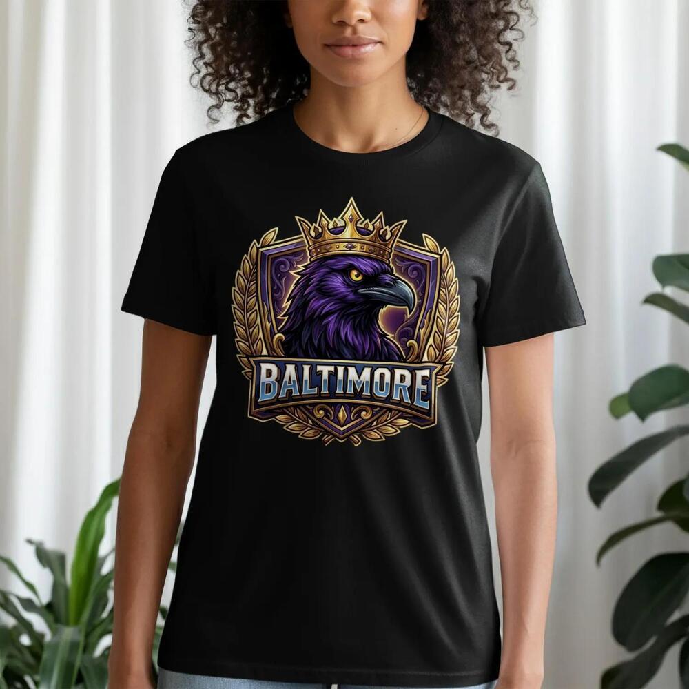 Baltimore Raven Crown T Shirt Sweatshirt Hoodie Majestic Purple